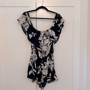 Off the shoulder floral romper